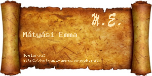 Mátyási Emma névjegykártya